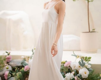 Sleeveless Linen Dress, Linen Sundress, Beach Dress for Women, Long Minimalist Summer Dress, Casual Strap Dress