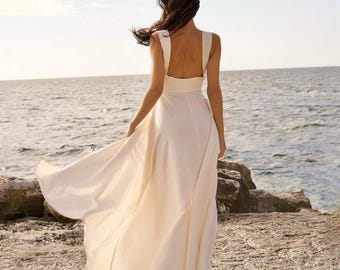Sleeveless Linen Midi Dress, Button Front Fit & Flare
