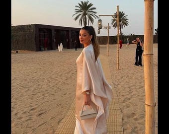 Elegant Long Sleeve Satin Gown, Modest A Line Formal Dress, Bridesmaid Dress, Wedding Guest Maxi Dress