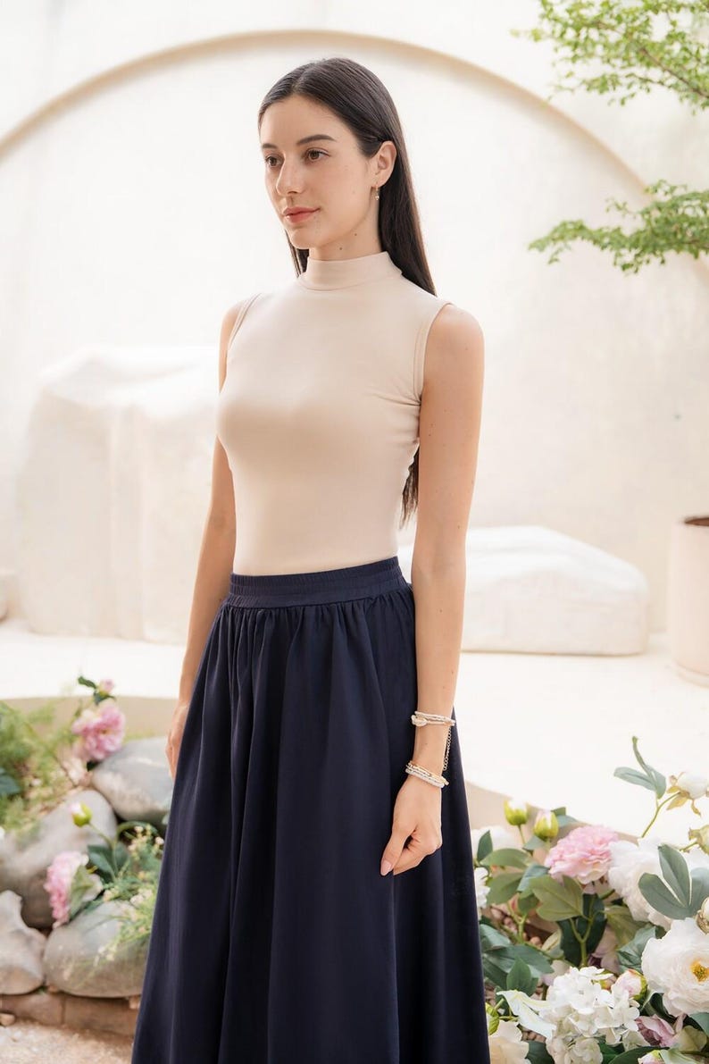 Vintage Linen Maxi Skirt Women, Handmade Long Flowy Skirt, Fall Spring Linen Skirt, Plus Size Custom Skirt