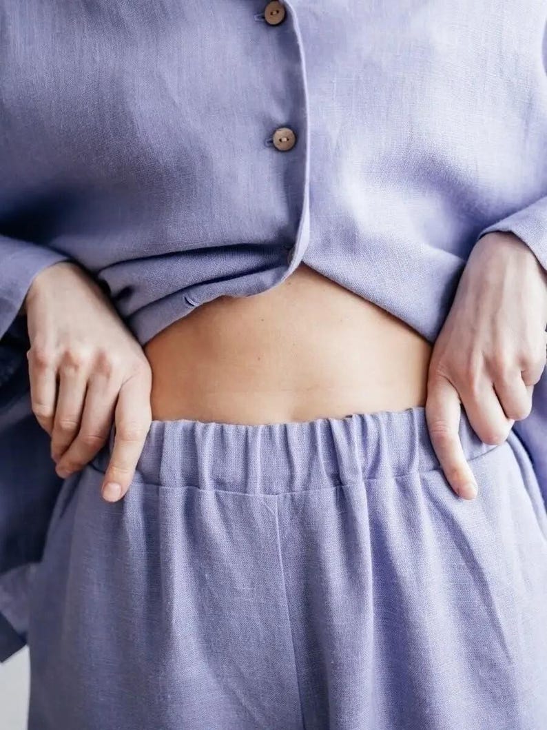 Linen Loungewear Set, Comfortable Linen Sleepwear, Casual Lounge Set, Soft Linen Pajama, Summer Loungewear