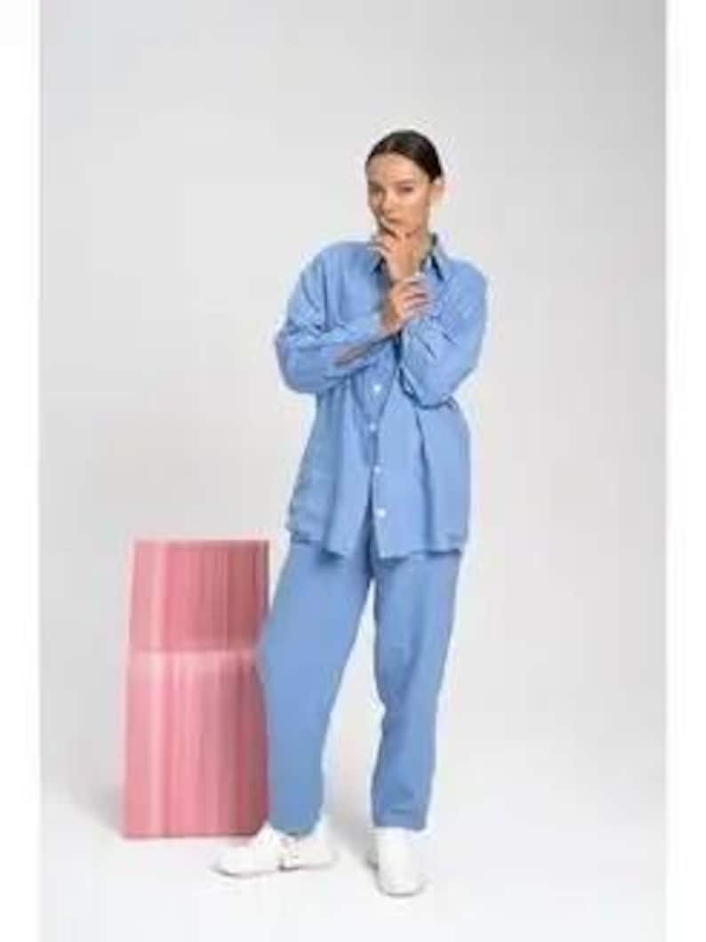 Linen Loungewear Set, Lightweight Linen Loungewear, Comfortable Casual Summer Outfit, Relaxed Fit, Beach Vacation Style